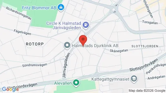 Bostadsrätter till salu i Halmstad - kort over placeringen