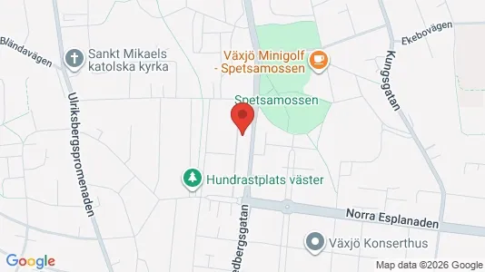 Bostadsrätter till salu i Växjö - kort over placeringen