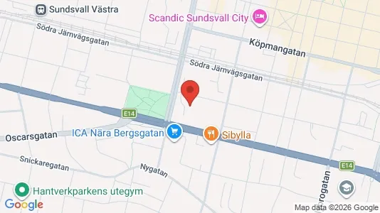 Lägenheter till salu i Sundsvall - kort over placeringen