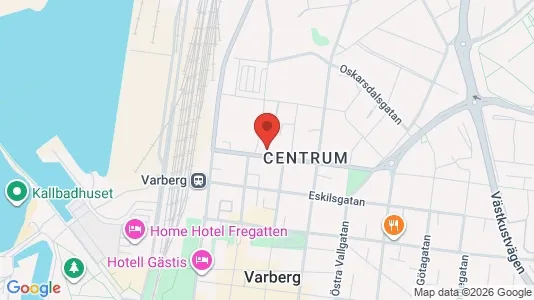 Lägenheter till salu i Varberg - kort over placeringen