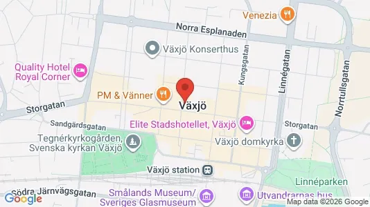 Lägenheter att hyra i Växjö - kort over placeringen