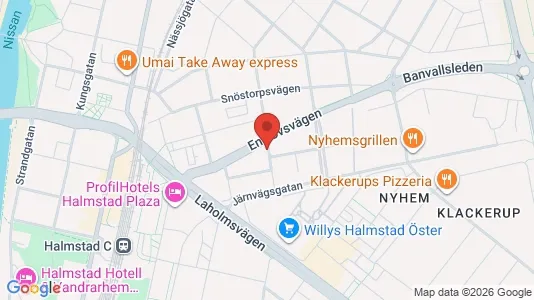 Lägenheter att hyra i Halmstad - kort over placeringen
