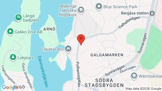 Lägenheter att hyra i Karlskrona - kort over placeringen