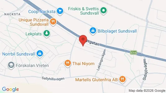 Bostadsrätter till salu i Sundsvall - kort over placeringen