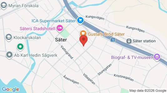 Bostadsrätter till salu i Säter - kort over placeringen