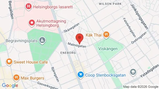Bostadsrätter till salu i Helsingborg - kort over placeringen