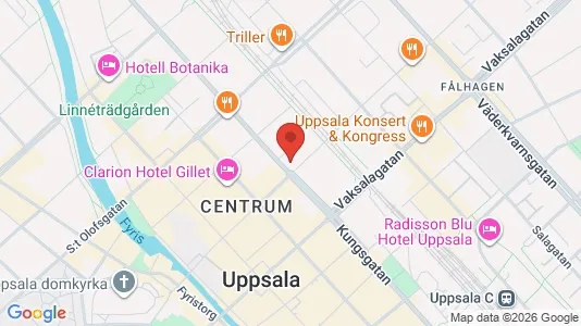 Bostadsrätter till salu i Uppsala - kort over placeringen