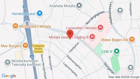 Bostadsrätter till salu i Motala - kort over placeringen
