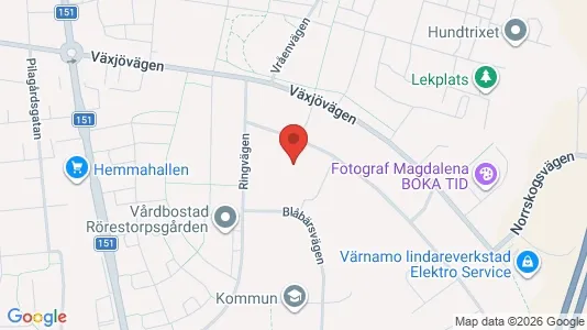 Bostadsrätter till salu i Värnamo - kort over placeringen