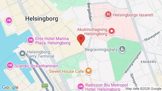 Bostadsrätter till salu i Helsingborg - kort over placeringen