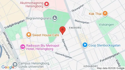 Bostadsrätter till salu i Helsingborg - kort over placeringen