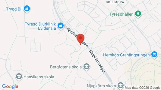 Bostadsrätter till salu i Tyresö - kort over placeringen
