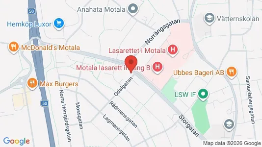 Bostadsrätter till salu i Motala - kort over placeringen