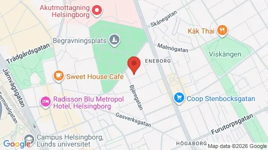 Bostadsrätter till salu i Helsingborg - kort over placeringen