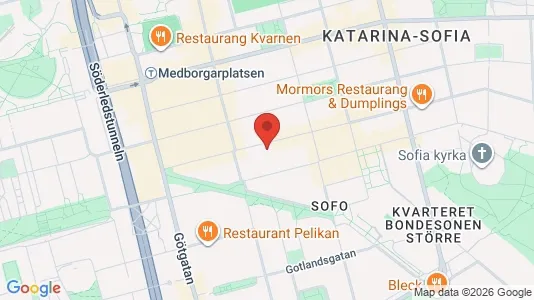 Bostadsrätter till salu i Södermalm - kort over placeringen