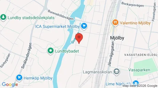 Bostadsrätter till salu i Mjölby - kort over placeringen