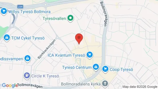 Bostadsrätter till salu i Tyresö - kort over placeringen