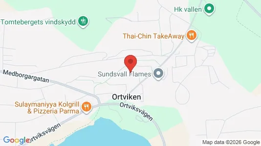Bostadsrätter till salu i Sundsvall - kort over placeringen