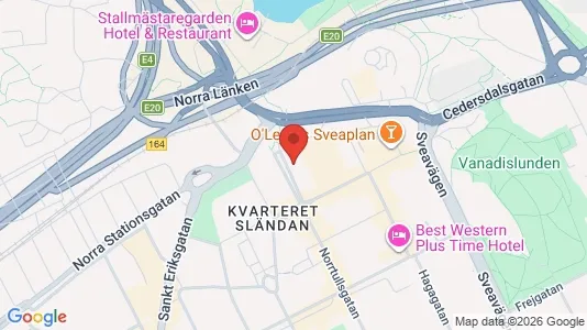 Bostadsrätter till salu i Vasastan - kort over placeringen