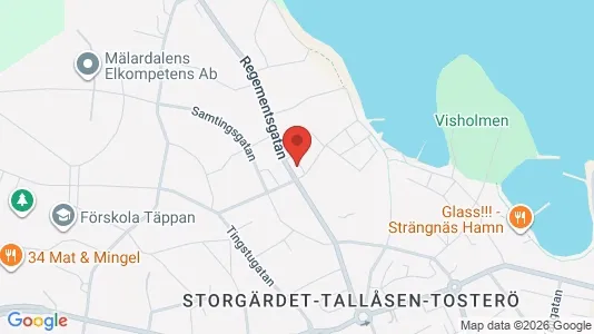 Bostadsrätter till salu i Strängnäs - kort over placeringen