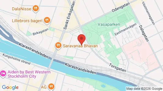 Bostadsrätter till salu i Vasastan - kort over placeringen