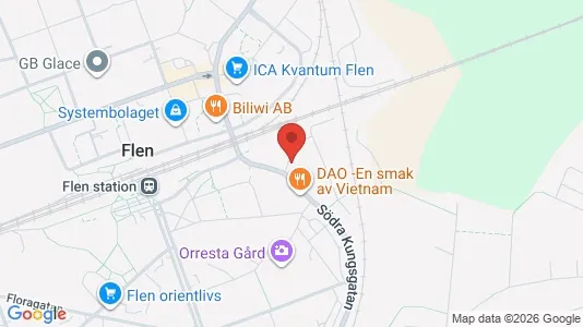 Bostadsrätter till salu i Flen - kort over placeringen