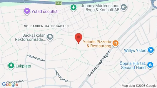 Bostadsrätter till salu i Ystad - kort over placeringen