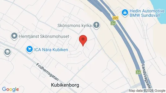 Bostadsrätter till salu i Sundsvall - kort over placeringen