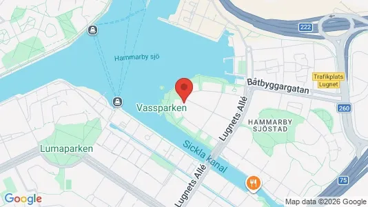 Bostadsrätter till salu i Hammarbyhamnen - kort over placeringen
