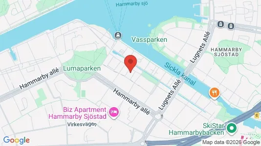 Bostadsrätter till salu i Hammarbyhamnen - kort over placeringen