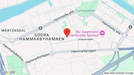 Bostadsrätter till salu i Hammarbyhamnen - kort over placeringen