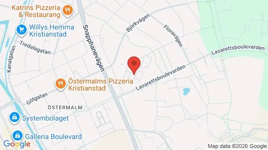Bostadsrätter till salu i Kristianstad - kort over placeringen