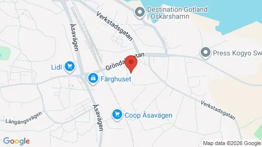 Bostadsrätter till salu i Oskarshamn - kort over placeringen
