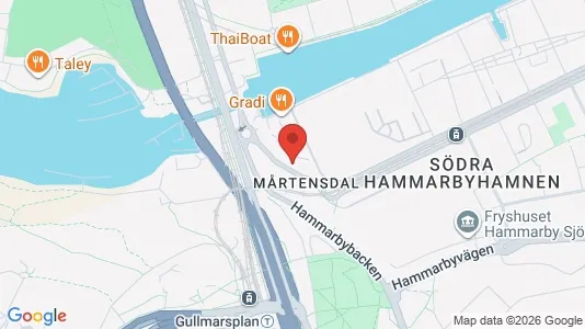 Bostadsrätter till salu i Hammarbyhamnen - kort over placeringen