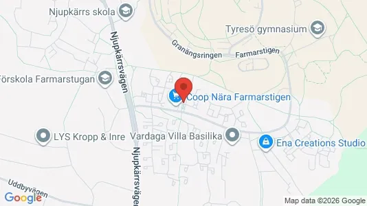 Bostadsrätter till salu i Tyresö - kort over placeringen