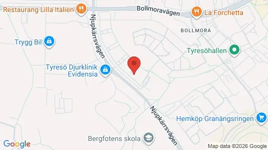 Bostadsrätter till salu i Tyresö - kort over placeringen