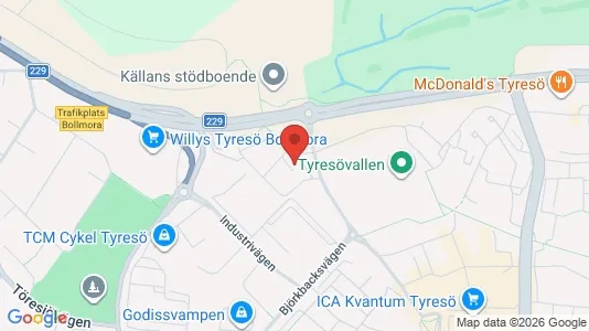 Bostadsrätter till salu i Tyresö - kort over placeringen