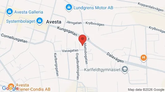 Bostadsrätter till salu i Avesta - kort over placeringen