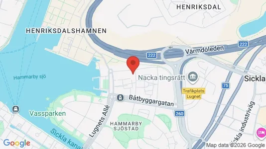 Bostadsrätter till salu i Hammarbyhamnen - kort over placeringen