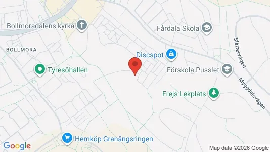 Bostadsrätter till salu i Tyresö - kort over placeringen