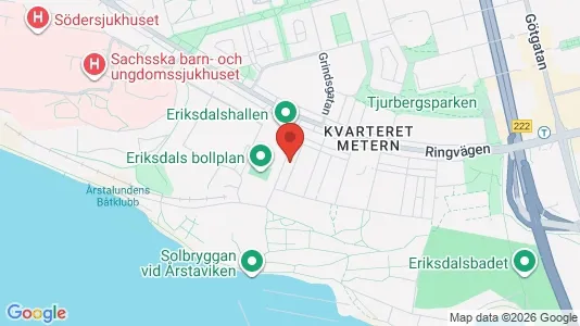 Bostadsrätter till salu i Södermalm - kort over placeringen