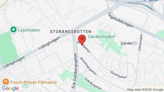 Lägenheter till salu i Gärdet/Djurgården - kort over placeringen