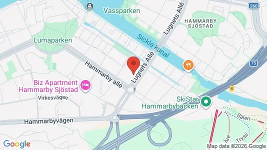 Lägenheter till salu i Hammarbyhamnen - kort over placeringen