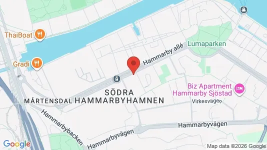 Lägenheter till salu i Hammarbyhamnen - kort over placeringen