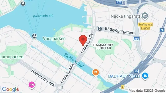 Lägenheter till salu i Hammarbyhamnen - kort over placeringen