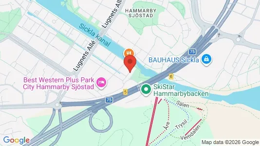 Lägenheter till salu i Hammarbyhamnen - kort over placeringen