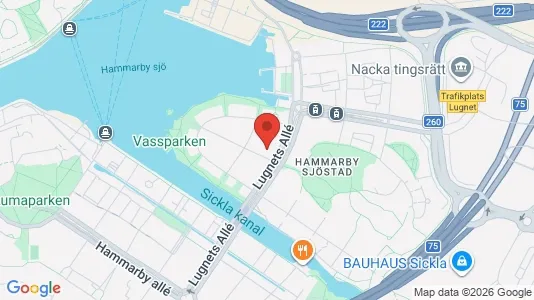Lägenheter till salu i Hammarbyhamnen - kort over placeringen