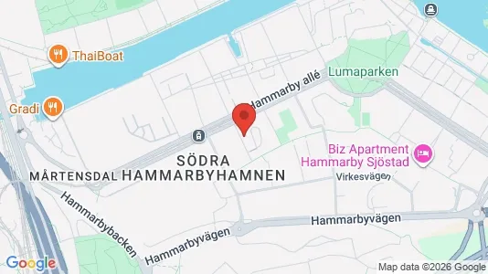 Lägenheter till salu i Hammarbyhamnen - kort over placeringen