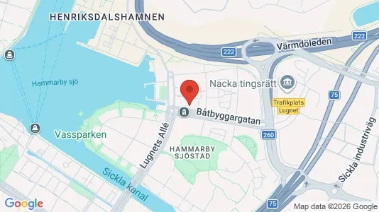 Lägenheter till salu i Hammarbyhamnen - kort over placeringen