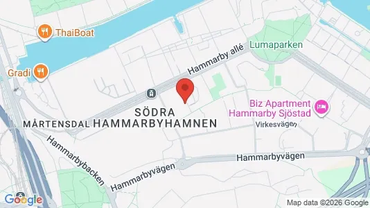 Lägenheter till salu i Hammarbyhamnen - kort over placeringen